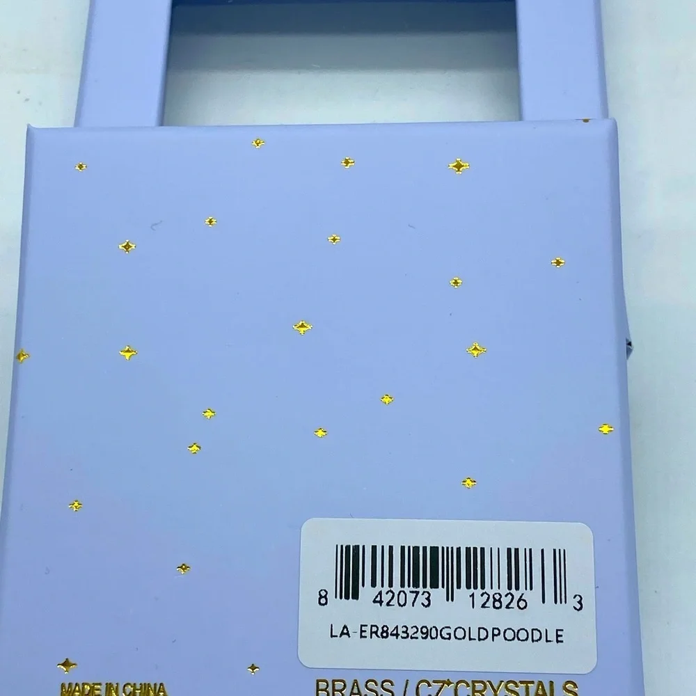 Eye Candy LA CZ Poodle Stud Earrings NIB